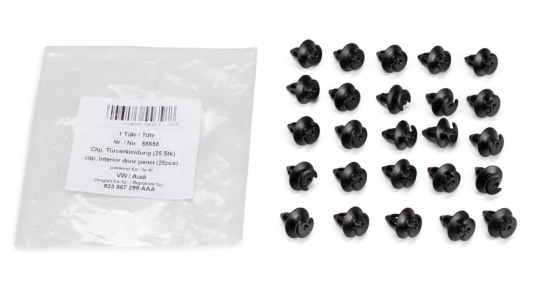 Set 25 Buc Clips Tapiterie Aic Audi 100 200 C3 A6 C4 A8 4D Volkswagen Golf 1 Polo 86 55658