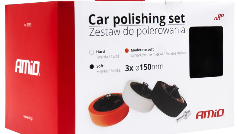 Set 3 Buc Bureti Polish Si Lustruire Taler 150mm + Adaptor M14 Amio 03703