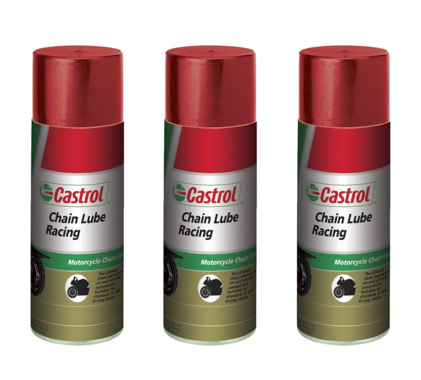Set 3 Buc Castrol Spray Ungere Lant Moto Chain Lube Racing 400ML 15512B