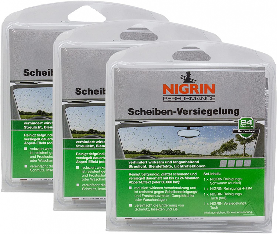 Set 3 Buc Nigrin Set Tratament Hidrofob Protectie Parbriz 73905