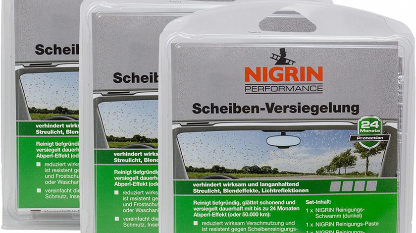 Set 3 Buc Nigrin Set Tratament Hidrofob Protectie Parbriz 73905