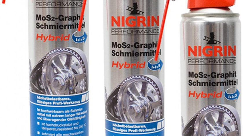 Set 3 Buc Nigrin Spray Lubrifiant Grafit Hybrid MoS2 400ML 72230