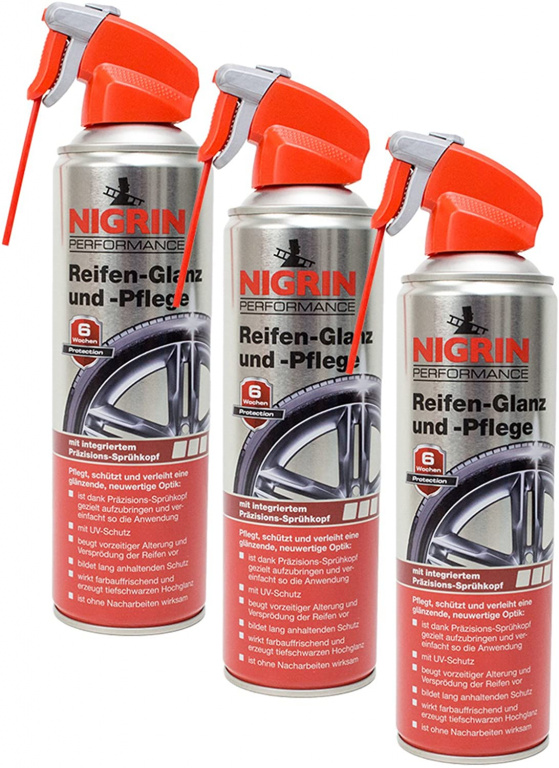 Set 3 Buc Nigrin Spray Lustruit Si Protejat Anvelope 500ML 73896