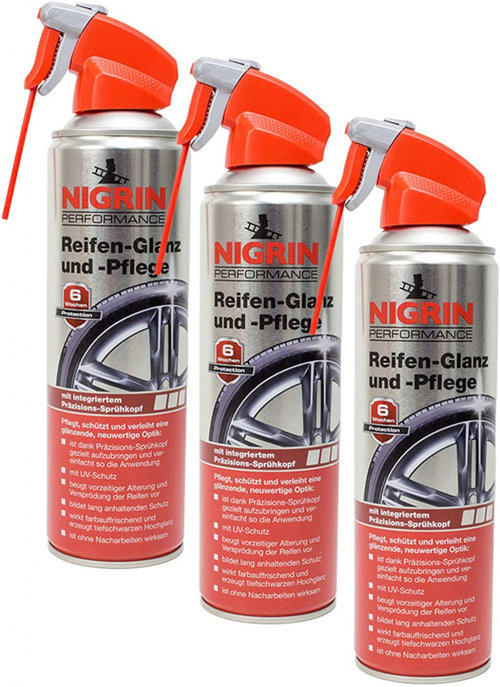 Set 3 Buc Nigrin Spray Lustruit Si Protejat Anvelope 500ML 73896