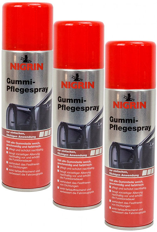Set 3 Buc Nigrin Spray Pentru Ingrijire Elemente Din Cauciuc 300ML 74056