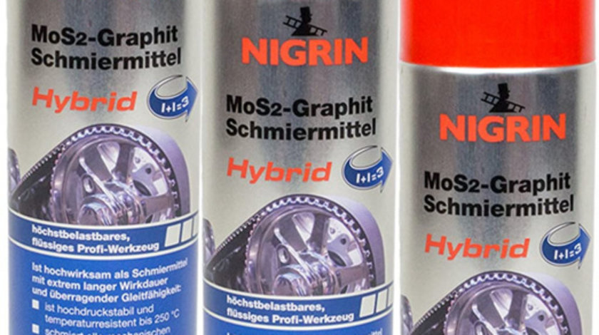 Set 3 Buc Nigrin Spray Ulei Grafitat MoS2 Cu Formula Hybrid 250ML 74194