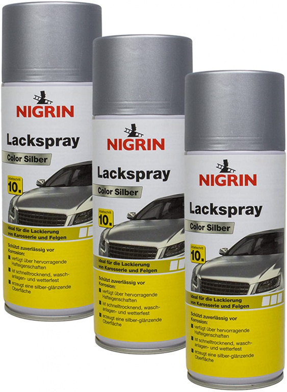 Set 3 Buc Nigrin Spray Vopsea Argintiu 400ML 74110