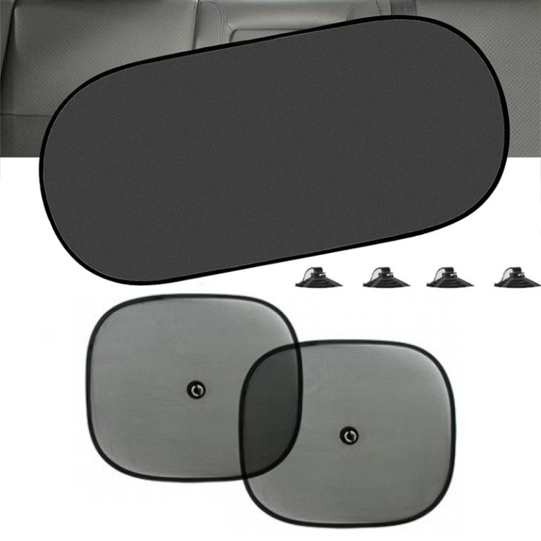 Set 3 Buc Protectie Solara Auto Format Din Parasolar Luneta + 2 Parasolare Laterale, Prindere Cu Ventuze AVX-T163-165