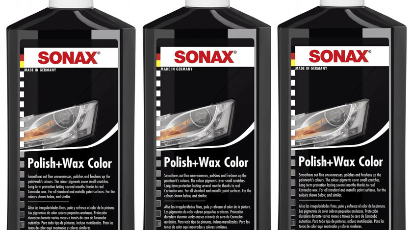 Set 3 Buc Sonax Polish &amp; Ceara Negru 500ML 296100