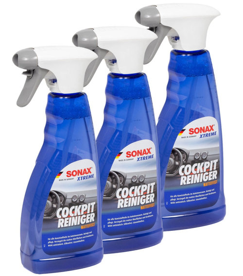 Set 3 Buc Sonax Xtreme Cockpit Cleaner Matt Finish Solutie Curatat Bord Efect Mat 500ML 283241