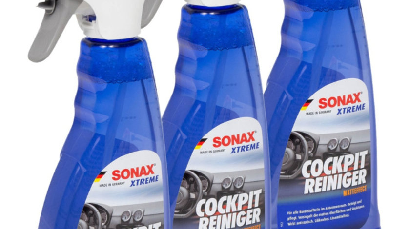 Set 3 Buc Sonax Xtreme Cockpit Cleaner Matt Finish Solutie Curatat Bord Efect Mat 500ML 283241