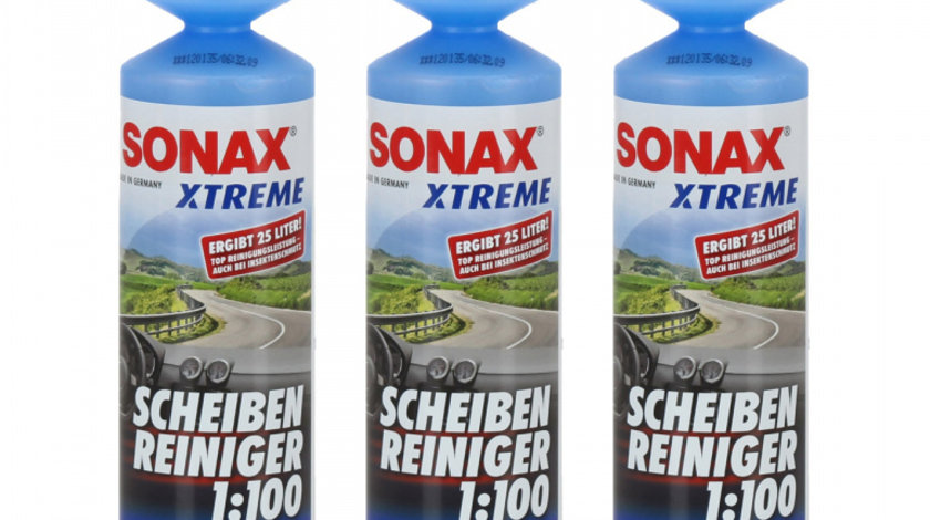 Set 3 Buc Sonax Xtreme Solutie Lichid Parbriz Concentrat 1:100 Nano Pro Geam Liber 250ML 271141