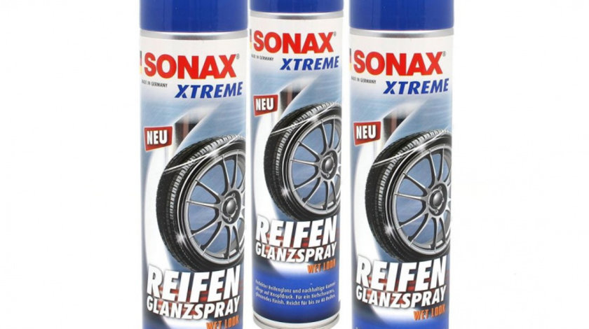 Set 3 Buc Sonax Xtreme Solutie Spray Pentru Curatarea Si Intretinerea Pneurilor 400ML 235300