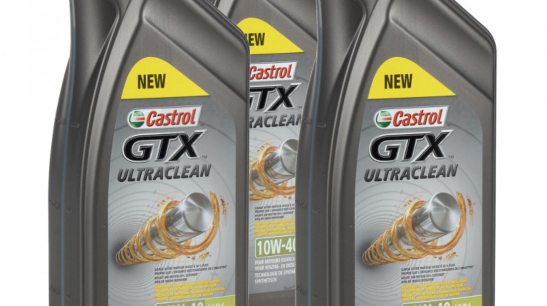 Set 3 Buc Ulei Motor Castrol GTX Ultraclean 10W-40 1L 15A4CF