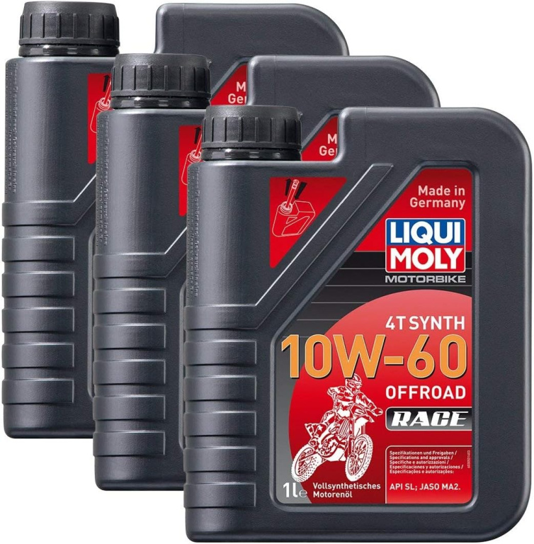 Set 3 Buc Ulei Motor Liqui Moly Motorbike 4T Synth 10W-60 Offroad Race 1L 3053