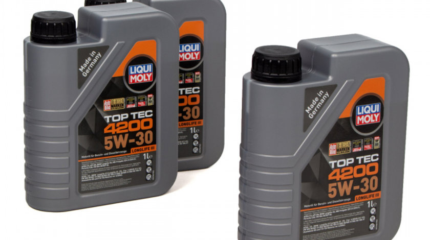 Set 3 Buc Ulei Motor Liqui Moly Top Tec 4200 Longlife III 5W-30 1L 8972