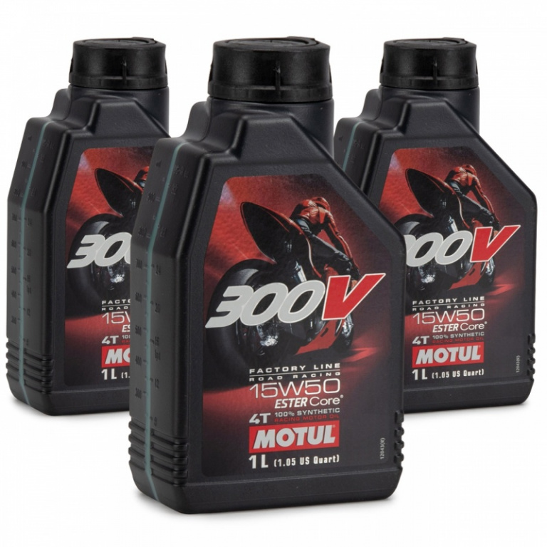 Set 3 Buc Ulei motor Motul 300V Factory Line 4T 15W-50 1L 104125