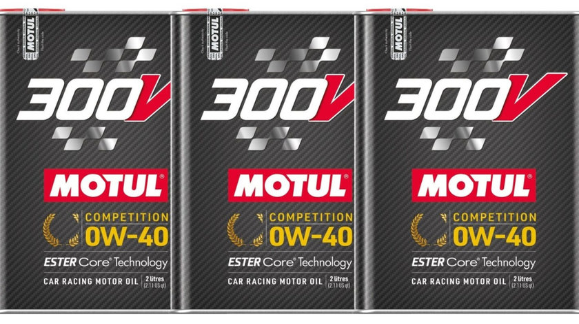 Set 3 Buc Ulei Motor Motul 300V Power Ester Core® Technology Car Racing Motor Oil 0W-40 2L 110857