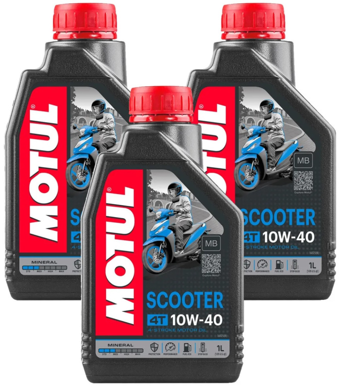 Set 3 Buc Ulei Motor Motul 4T Scooter 10W-40 MB 1L 105937
