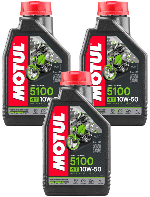 Set 3 Buc Ulei Motor Motul 5100 4T 10W-50 MA2 1L 104074
