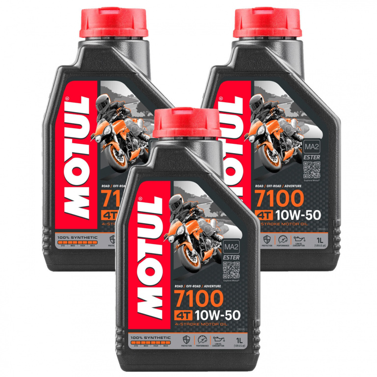 Set 3 Buc Ulei Motor Motul 7100 4T 100% Syntetic 10W-50 1L 104097