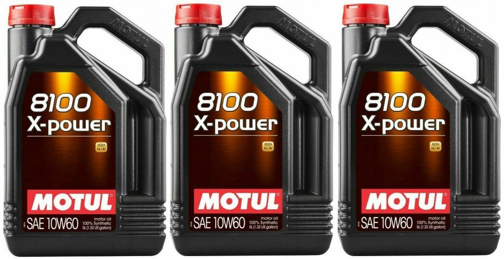 Set 3 Buc Ulei Motor Motul 8100 X-Power 10W-60 5L 106144