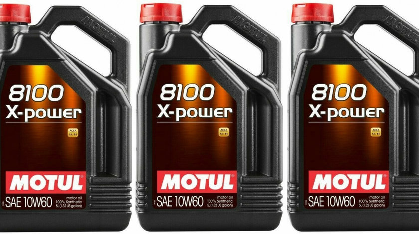 Set 3 Buc Ulei Motor Motul 8100 X-Power 10W-60 5L 106144