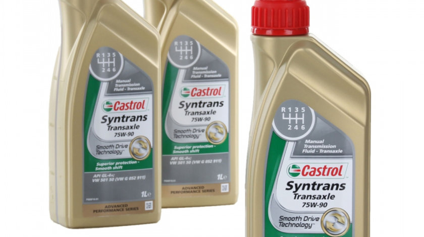 Set 3 Buc Ulei Transmisie Manuala Castrol Syntrans Transaxle 75W-90 1L