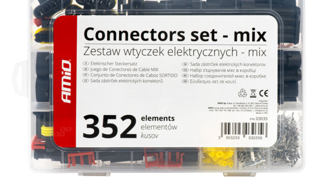 Set 352 conectori terminali ERMETICI, 6 dimensiuni AVX-AM03035