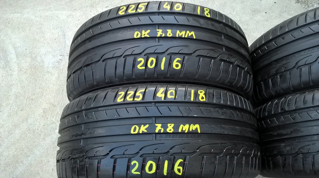 Set 4  Anvelope De Vara 225 40 18 Dunlop Sp Sport rt