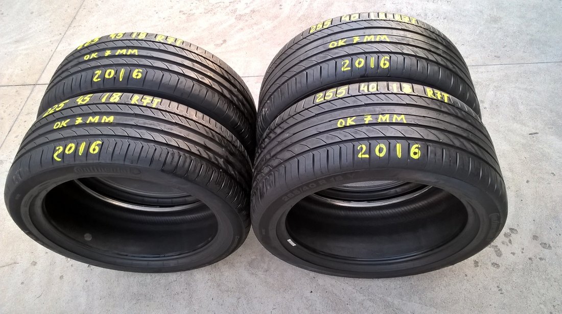 Set 4 anvelope de vara 225 45 18 cu 255 40 18 continental sportcontact 5 p run flat