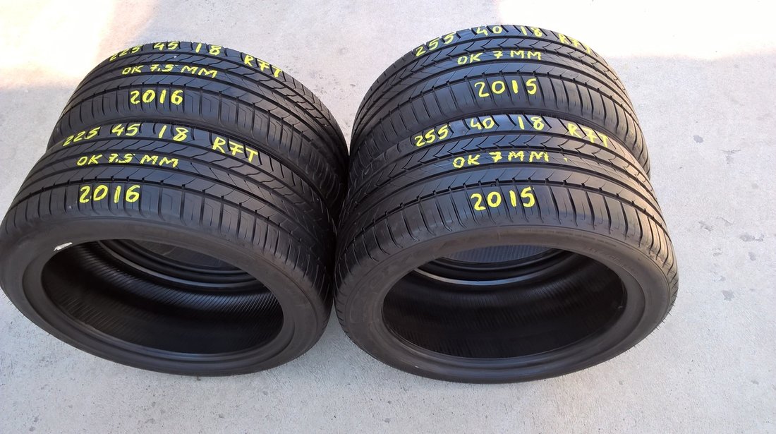 Set 4 anvelope de vara 225 45 18 cu 255 40 18 goodyear efficientgrip run flat