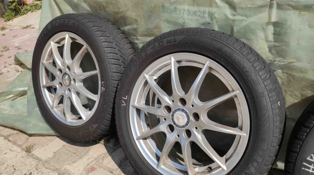 SET 4 Anvelope Iarna 195/55 R16 PIRELLI+DUNLOP + Jante Aliaj Originale MERCEDES A B Klasse W169 W24