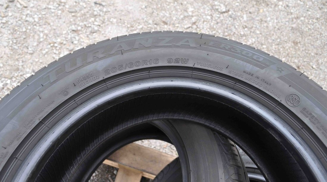 SET 4 Anvelope Vara 205/60 R16 BRIDGESTONE TURANZA ER300 92W - Runflat