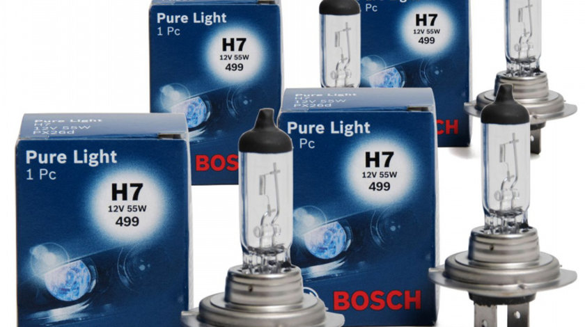 Set 4 Buc Bec Bosch H7 12V 55W Pure Light 1 987 302 777