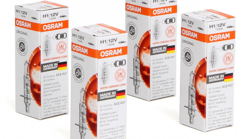 Set 4 Buc Bec Osram H1 12V 55W P14,5s Original 64150