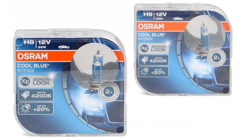 Set 4 Buc Bec Osram H8 12V 35W PGJ19-1 Cool Blue Intense Xenon Look 4200K +20% 64212CBI-HCB