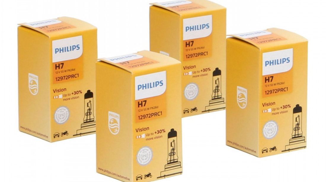 Set 4 Buc Bec Philips H7 12V 55W Vision +30% 12972PRC1