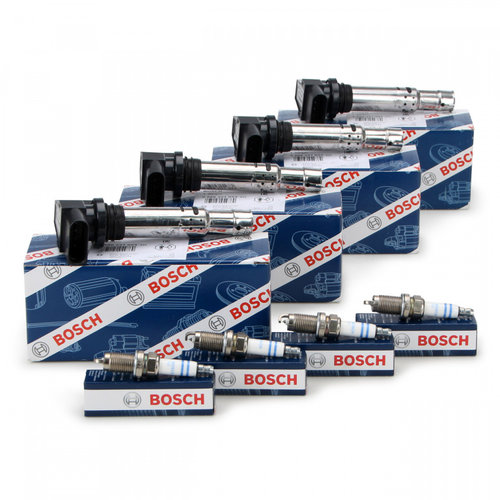 Set 4 Buc Bobina De Inductie Bosch + Set 4 Buc Bujie Bosch Volkswagen Eos 1F7, 1F8 2007-2015 4 X 0 9...