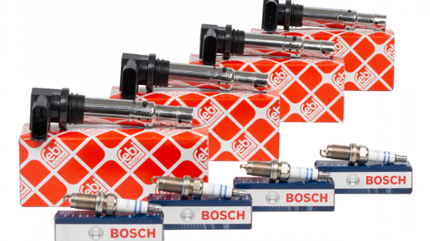 Set 4 Buc Bobina De Inductie Febi + Set 4 Buc Bujie Bosch 4 X 22038 + 4 X 0 242 240 665