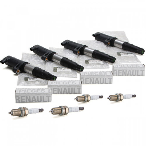 Set 4 Buc Bobina Inductie Oe Renault Megane Scenic 1 1999-2010 224333529R + 4 Buc Bujie Oe Renault 7...