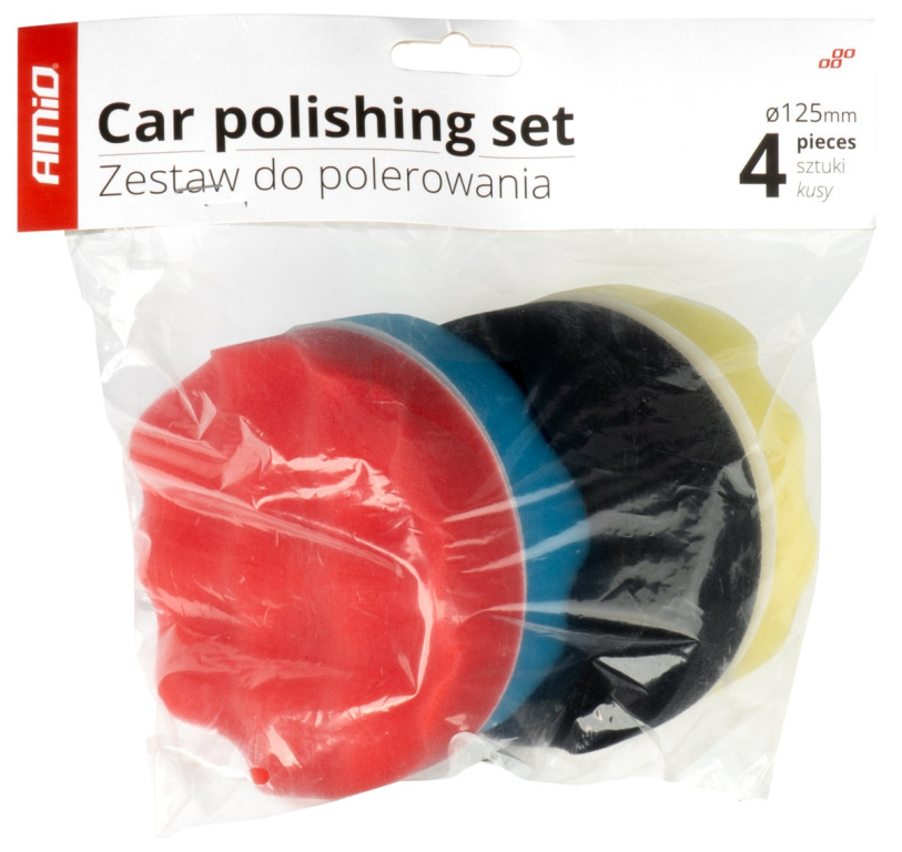Set 4 Buc Bureti Polish Si Lustruire Cu Velcro 125 mm Amio 03710