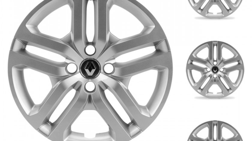 Set 4 Buc Capac Roata Oe Renault Clio 4 2012→ Silver 16&quot; 403158895R