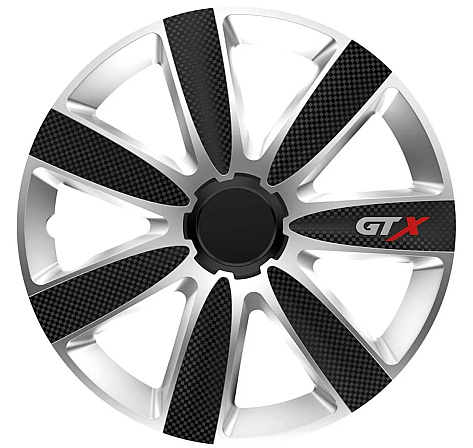 Set 4 Buc Capace Jante Carmax GTX Carbon Negru / Argintiu 16&quot; 54879