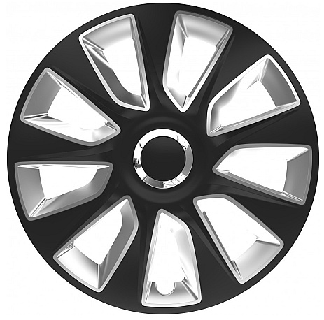Set 4 Buc Capace Roti Carmax Stratos Negru / Argintiu 16&quot; 54876