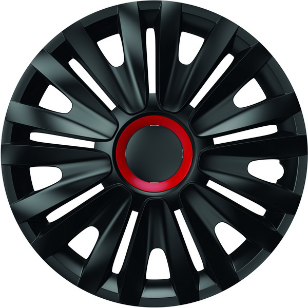 Set 4 Buc Capace Roti Mega Drive Royal Negru Cu Inel Rosu 13&quot; 78635