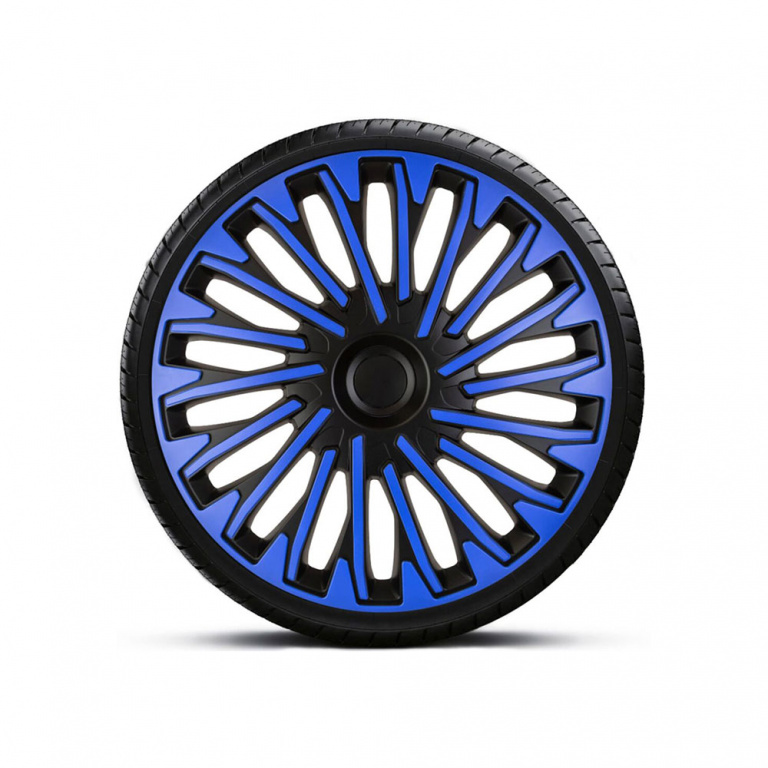 Set 4 Buc Capace Roti Mega Drive Soho Albastru / Negru Cu Inel Negru 15&quot; 96908
