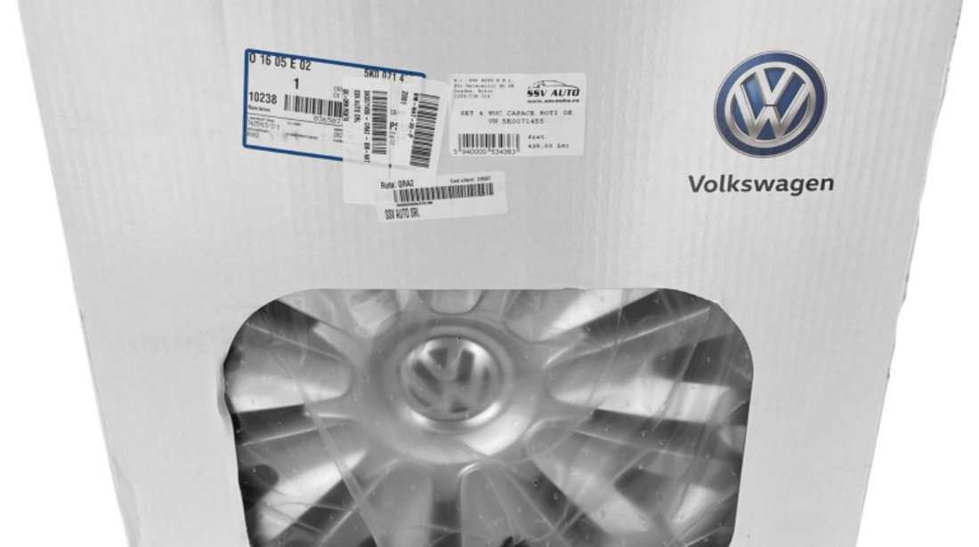 Set 4 Buc Capace Roti Oe Volkswagen Touran 1 2003-2015 15&quot; 5K0071455