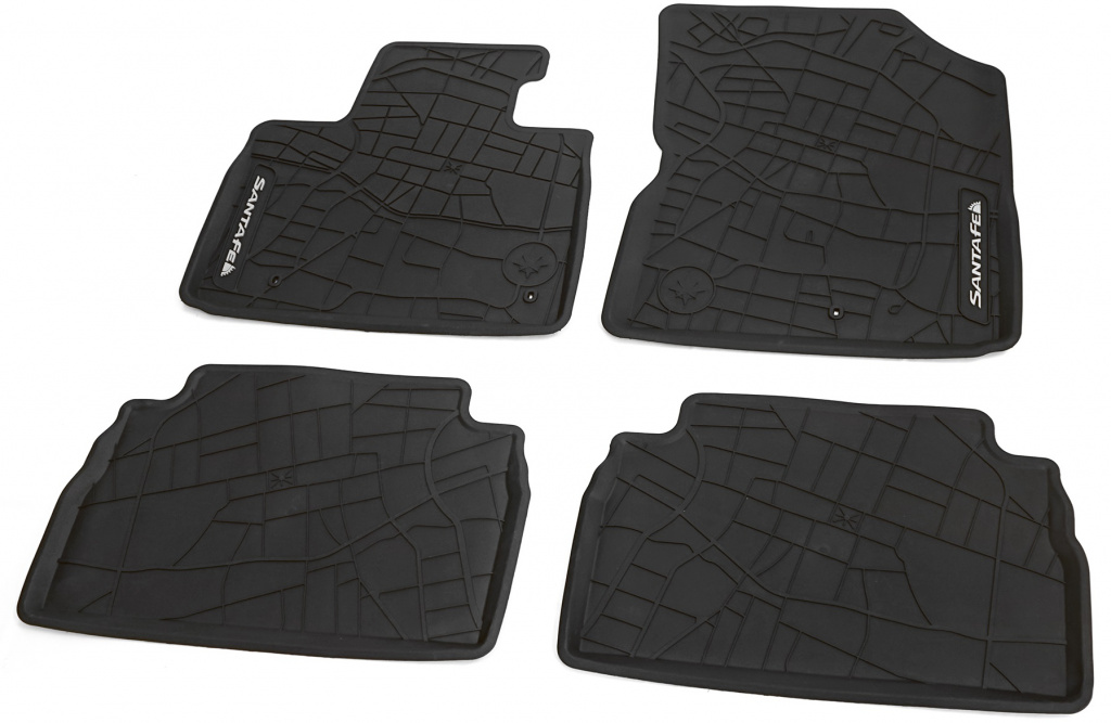 Set 4 Buc Covorase Auto Cauciuc Fata + Spate Oe Hyundai Santa Fe 2020→ Negru CL131ADE00
