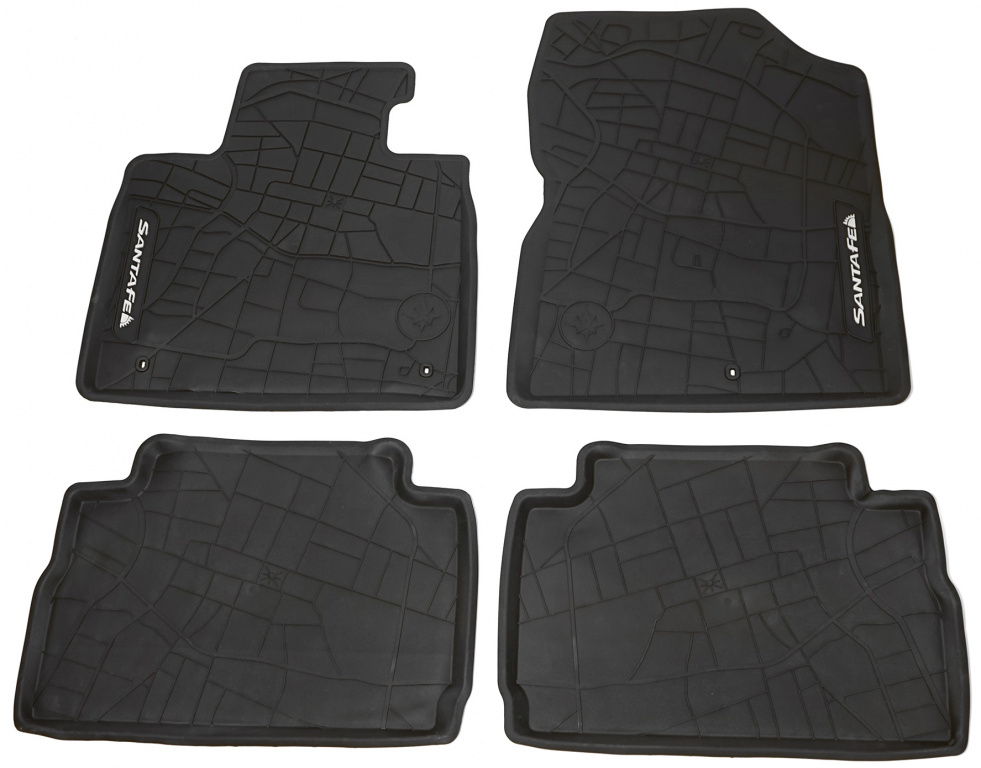Set 4 Buc Covorase Auto Cauciuc Fata + Spate Oe Hyundai Santa Fe TM 2020→ Negru S1131ADE55